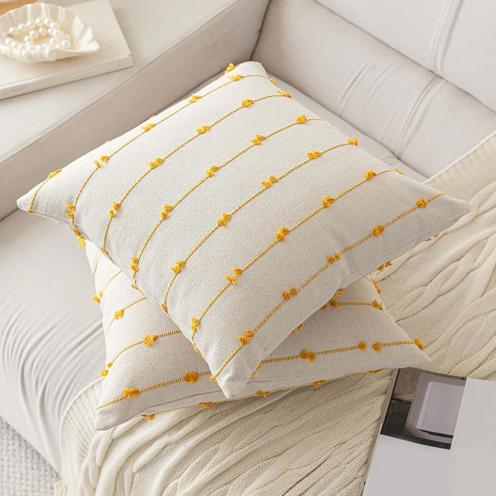 YEENAASY Boho Throw Pillow Covers 26x26 Set of 2 Farmhouse Pillow Cases