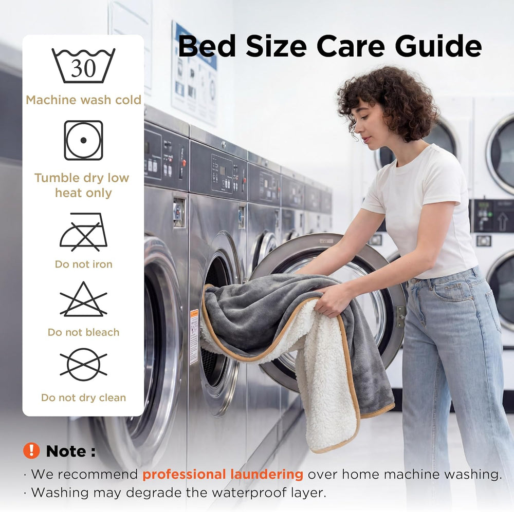 Bedsure Waterproof Blanket for Bed Soft Sherpa Fleece Throw,King 108"x86...