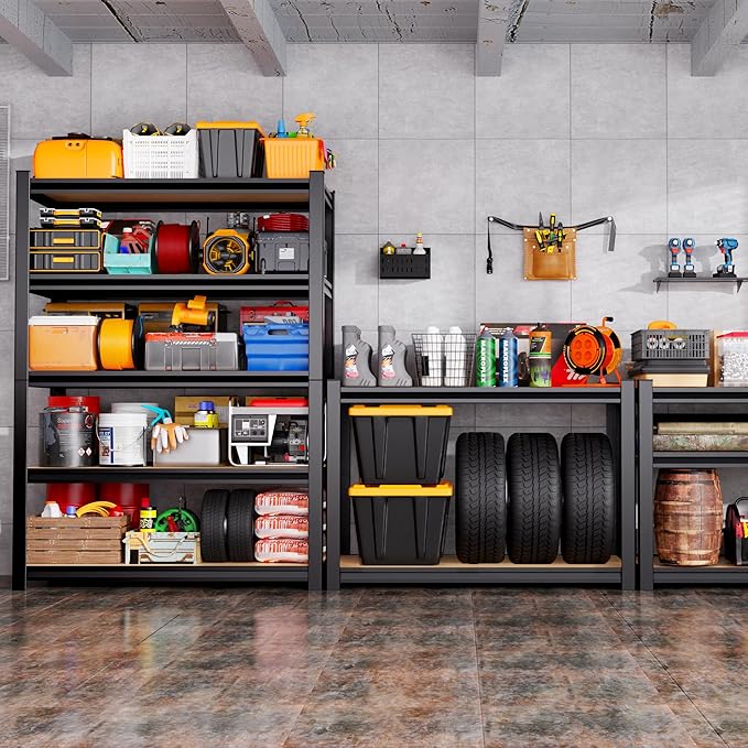 71"H-35"W Garage Shelving-2050LBS 5 Tier Storage Shelves, Adjustable Heavy Duty - Image 7