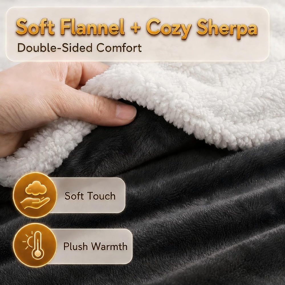 Electric Heated Blanket Full Size 72"x84", Dark Grey