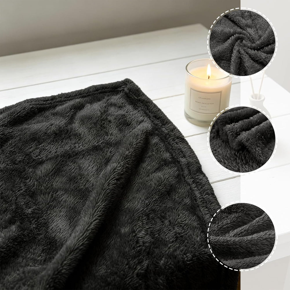 Fleece Throw Blanket Set 50x60 3-Pack, Soft Lightweight