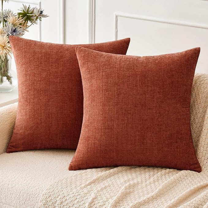 MIULEE Pack of 2 Couch Throw Pillow Covers 20x20 Inch Soft Burnt Orange by MIULEE