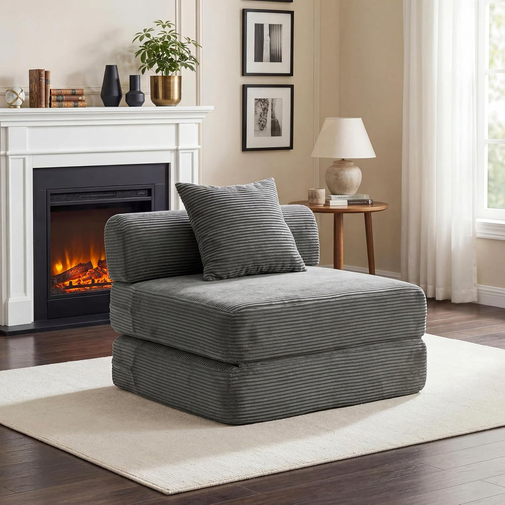 Futon Sofa Bed Modular Loveseat Sleeper Folding Pull Out Couch with Pillows, ...