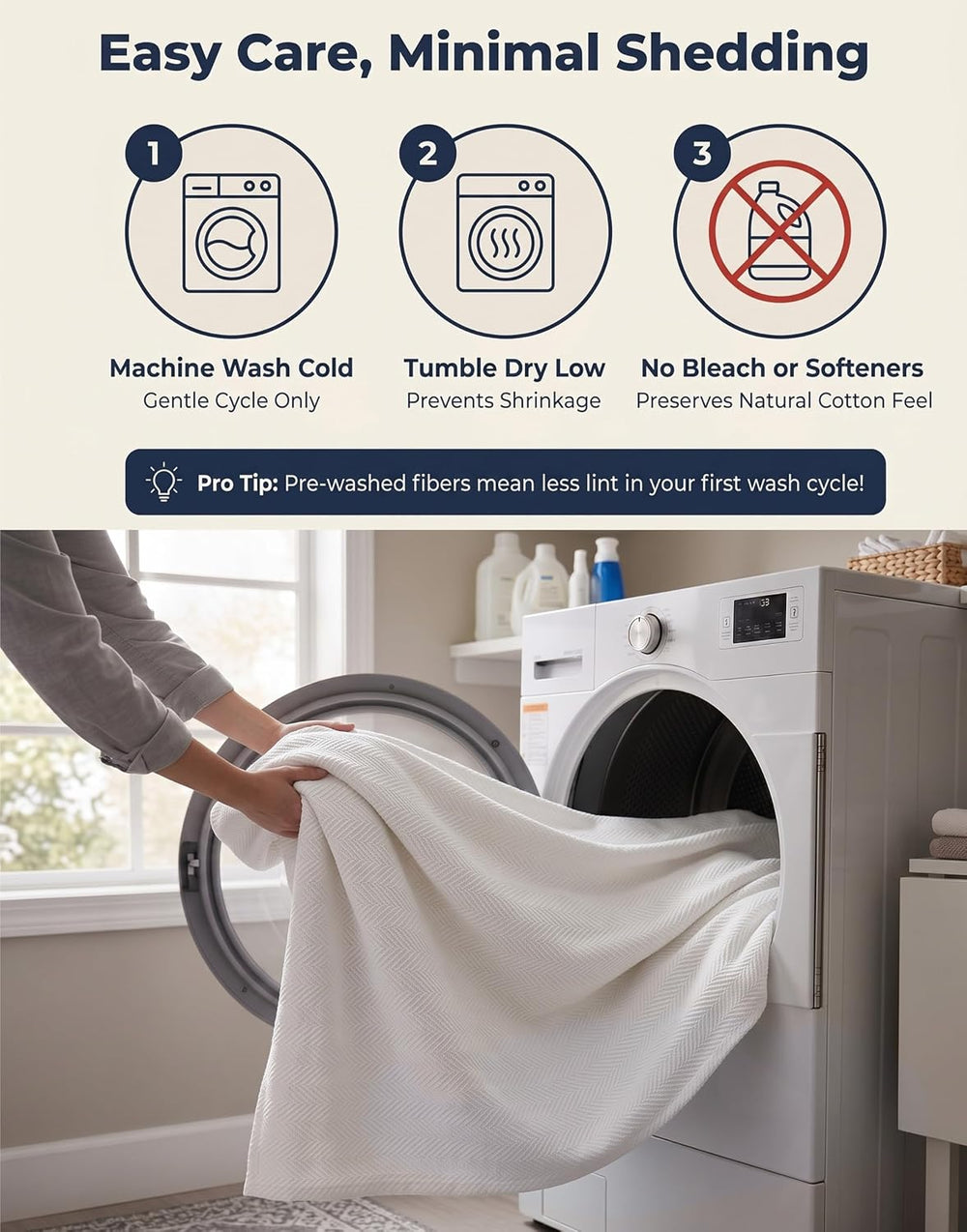 LANE LINEN King Size Blankets for Bed, 350 GSM 100% Cotton Medium Weight