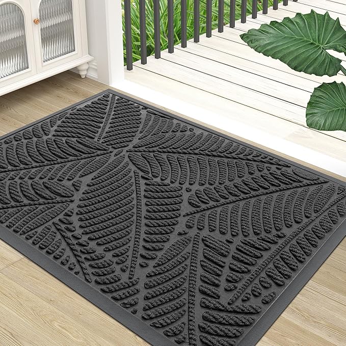 Colorxy Waterproof Doormat, Sturdy Natural Rubber Front Indoor Mat, Non Slip by Colorxy