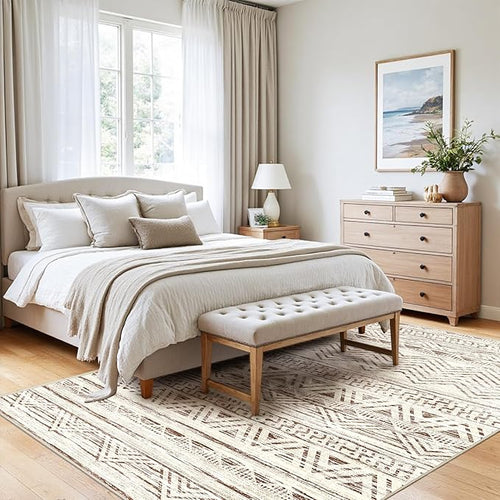 4x5 Washable Entryway Area Rug: Modern Moroccan Runner Rugs Indoor Soft Non - Image 2
