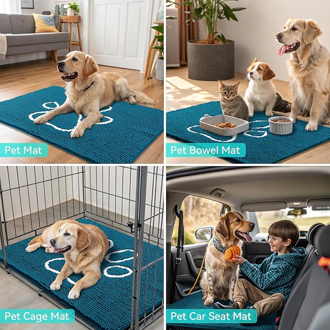 Smiry Dog Door Mat for Muddy Paws, Absorbent Dirt Trapper Non Slip Quick Dry - Image 7