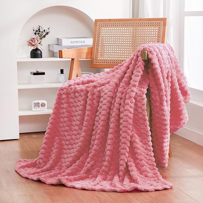 Rose Pink Throw Blanket 60"×80" inches Gifts - Image 3