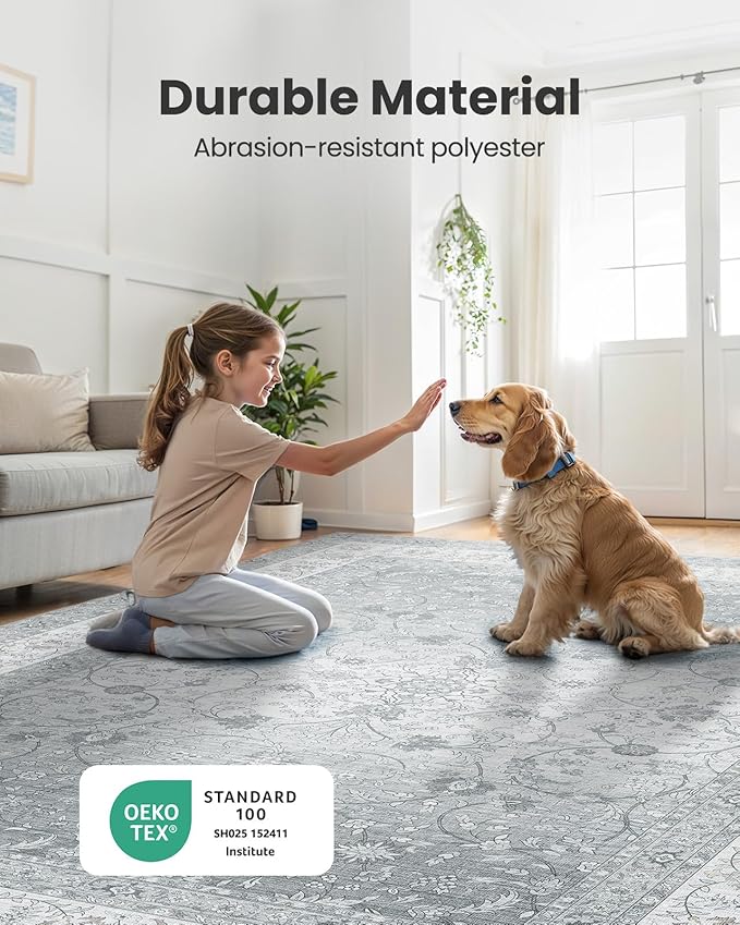 AMADA HOMEFURNISHING 9x12 Area Rugs, Washable Living Room Rug - Image 3
