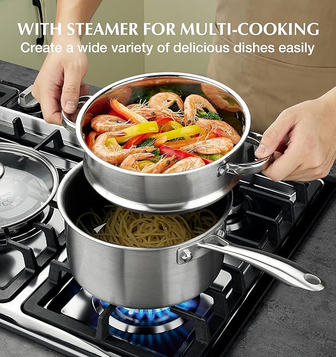 KOCH SYSTEME CS Hybrid Nonstick Stainless Steel Saucepan Set