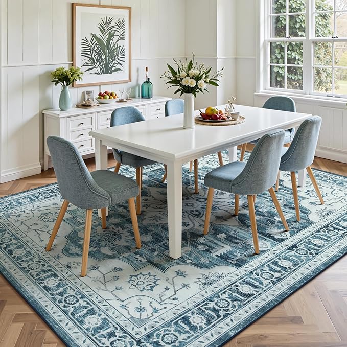 Lofus 8x10 Washable Area Rug, Vintage Floral Rugs - Image 4