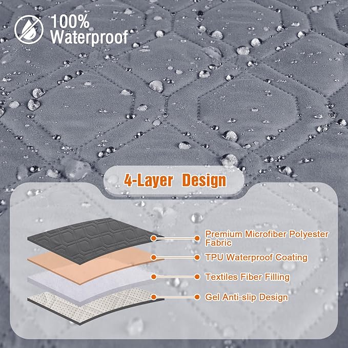 VANSOFY Waterproof Recliner Couch Covers, Sofa Covers 1-Piece Washable - Image 6