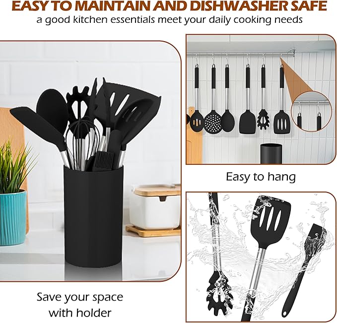 HaWare 29 PCS Silicone Cooking Utensils Set, Heat Resistant Kitchen Utensils Set - Image 7