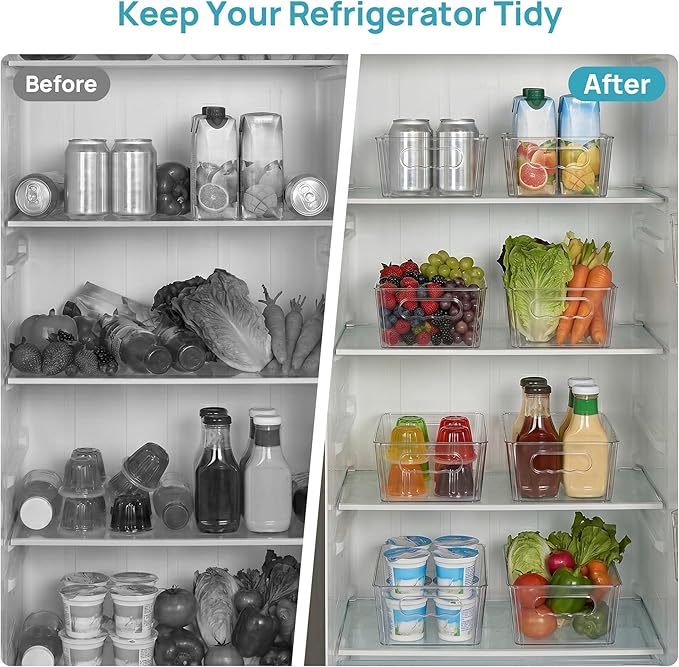 Vtopmart 6pcs Clear Organizers and Storage Bins, Plastic Storage Containers - Image 5