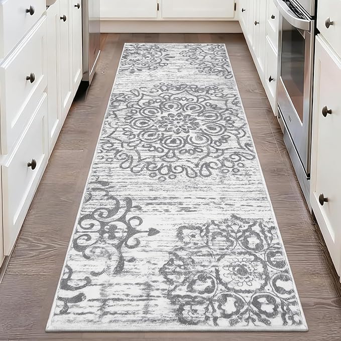 HEBE Hallway Runner Rug 2'x5' Washable Vintage Distressed Area Rugs Non Slip by HEBE
