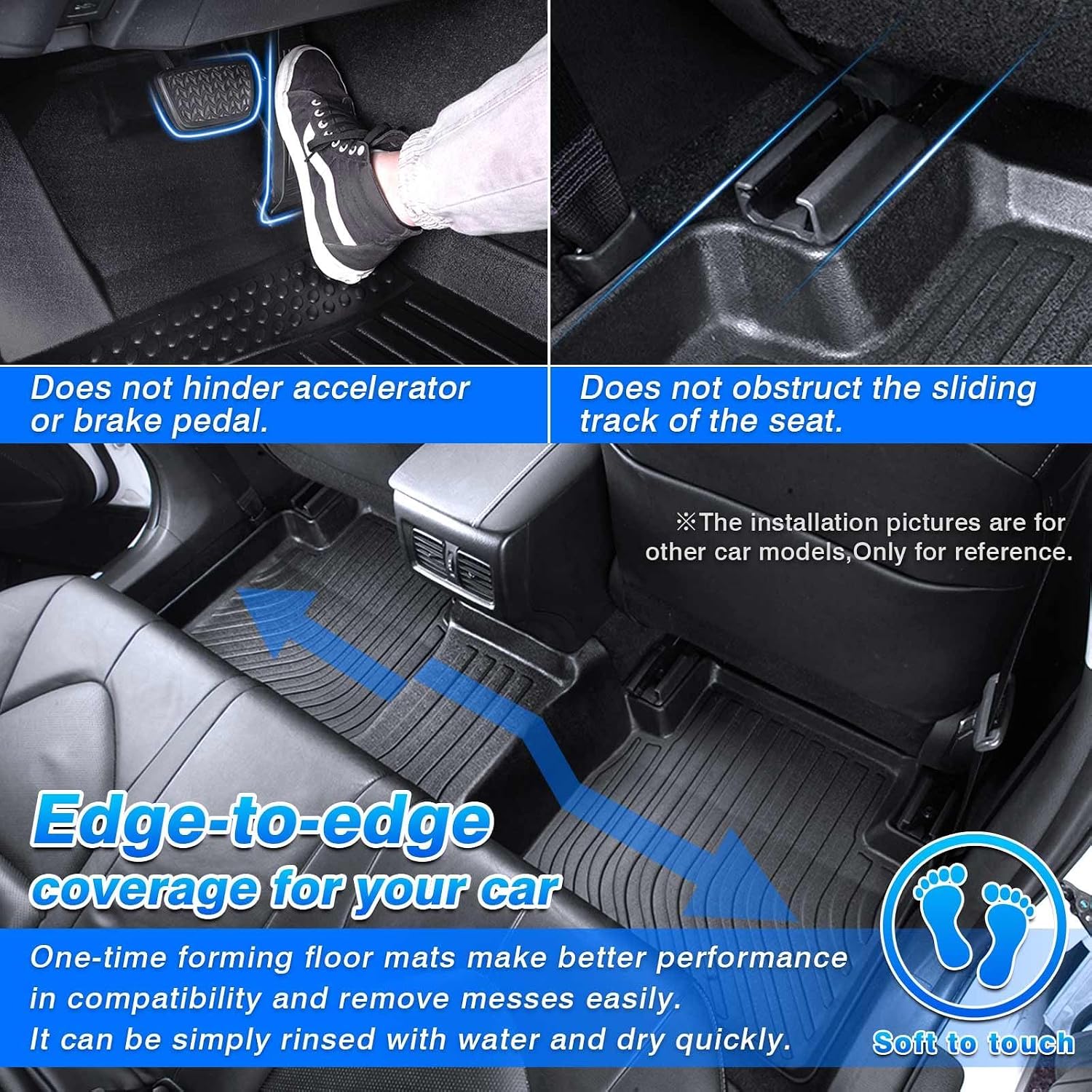 Venue Floor Mats - Car Mats for Hyundai Venue 2020-2026, All Weather Floor Mat for Venue Accessories, Heavy Duty Rubber Mats, Car Accessories