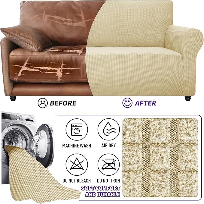 ZNSAYOTX Super Stretch Couch Cover Universal Sofa Covers - Image 7