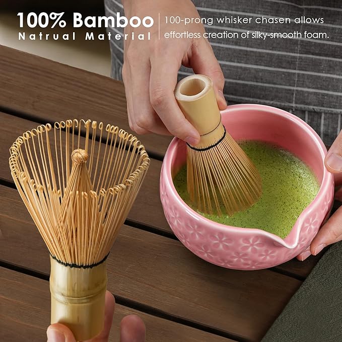 7Pcs Matcha Whisk Set, Matcha Set Whisk and Bowl, Bamboo Scoop, Scoop Rest - Image 5