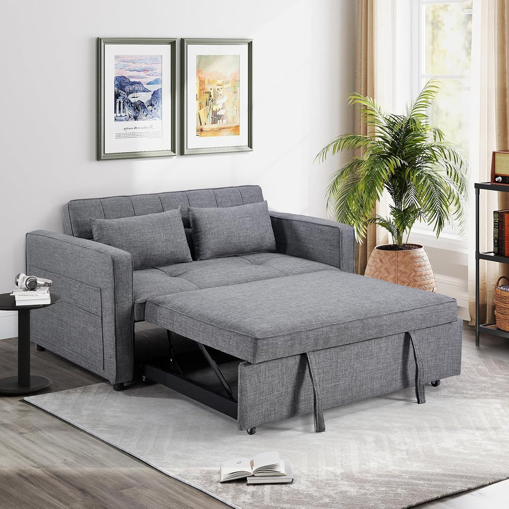 HAOMARKETS 3 in 1 Convertible Sleeper Sofa Bed, Loveseat with Pull Out Couch ...