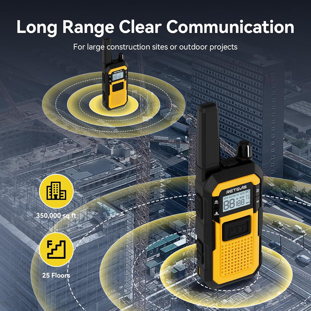 Retevis RB48 Construction Walkie Talkies Long Range,MIL-STD-810H Durablity