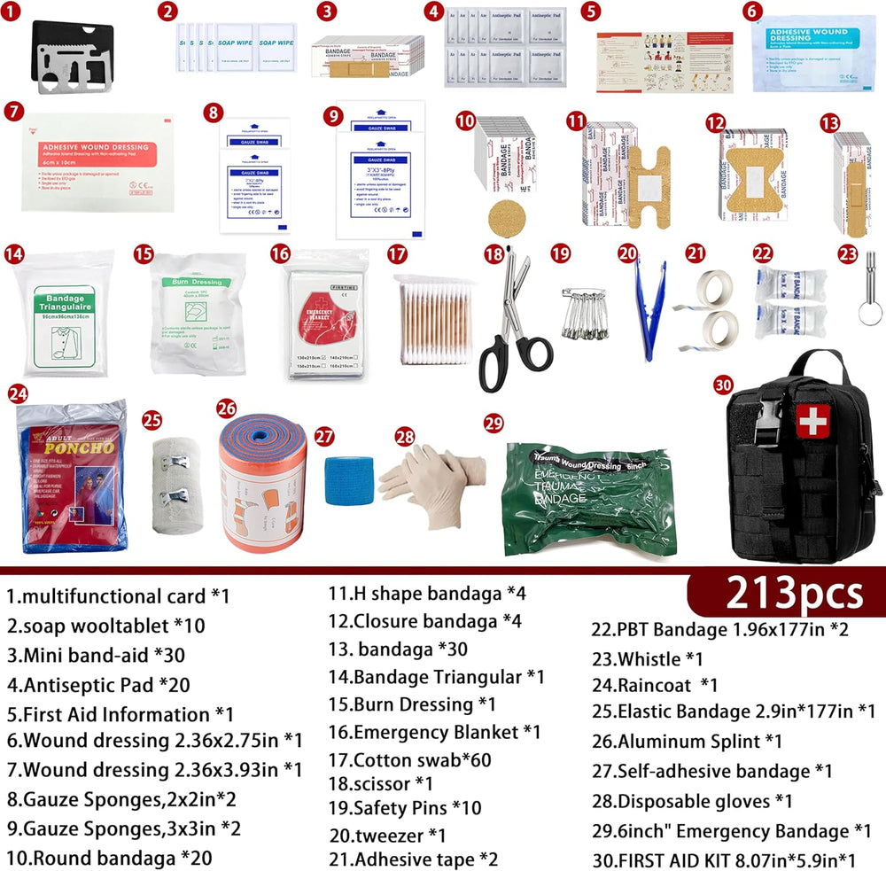 Universal IFAK Trauma First Aid Kit Molle Pouches Emergency Survival Kit Suit...