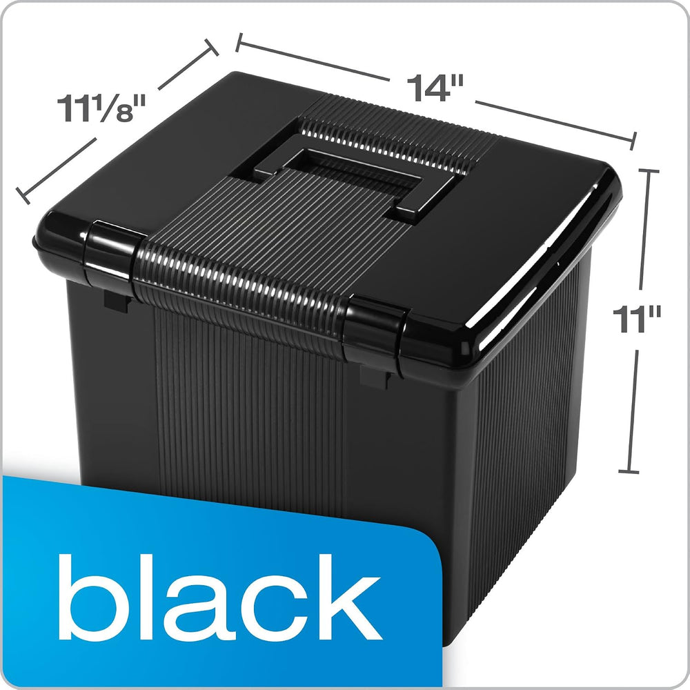 Pendaflex Portable File Box with File Rails, Simple Document Storage, File Bi...