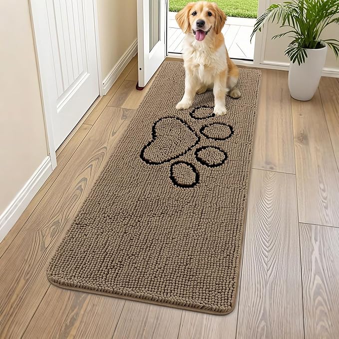 Smiry Dog Door Mat for Muddy Paws, Absorbent Dirt Trapper Non Slip Quick Dry by Smiry