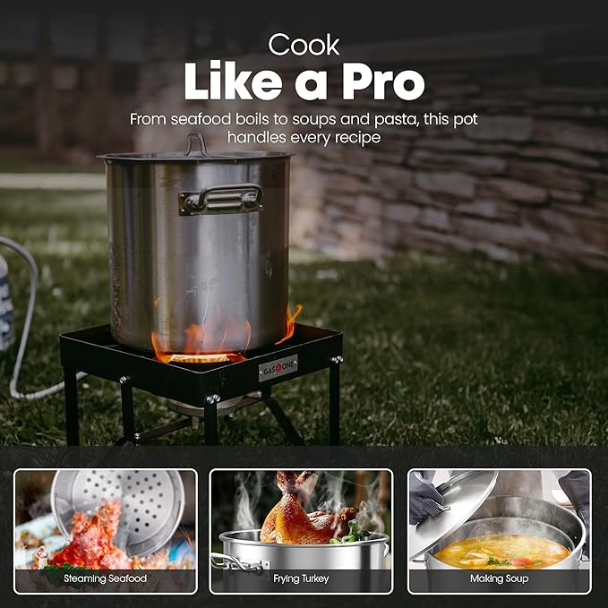 GasOne Stainless Steel Stockpot – 20qt Stock Pot - Image 5