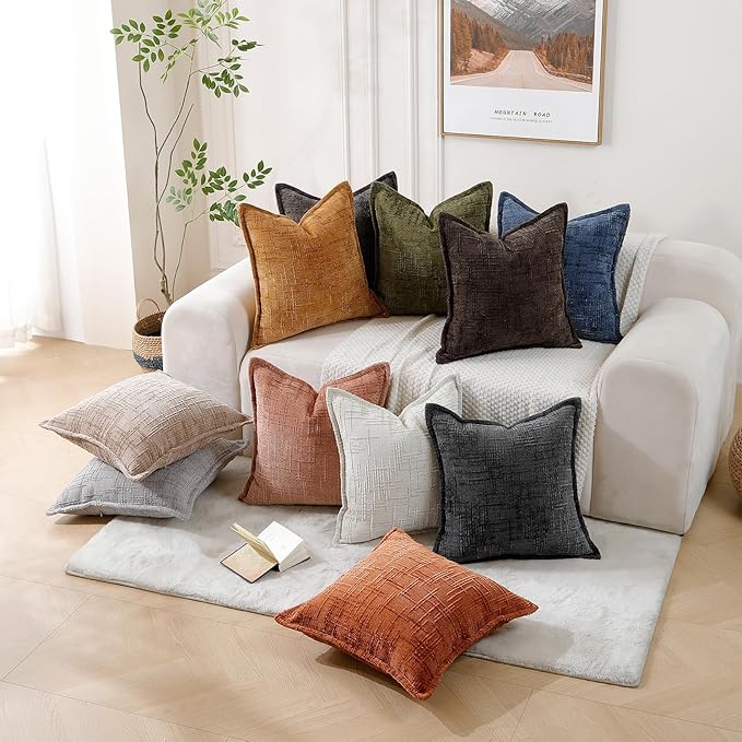 HPUK Fall Chenille Soft Throw Pillow Covers 18x18 Set of 2, Accent Cushion - Image 7