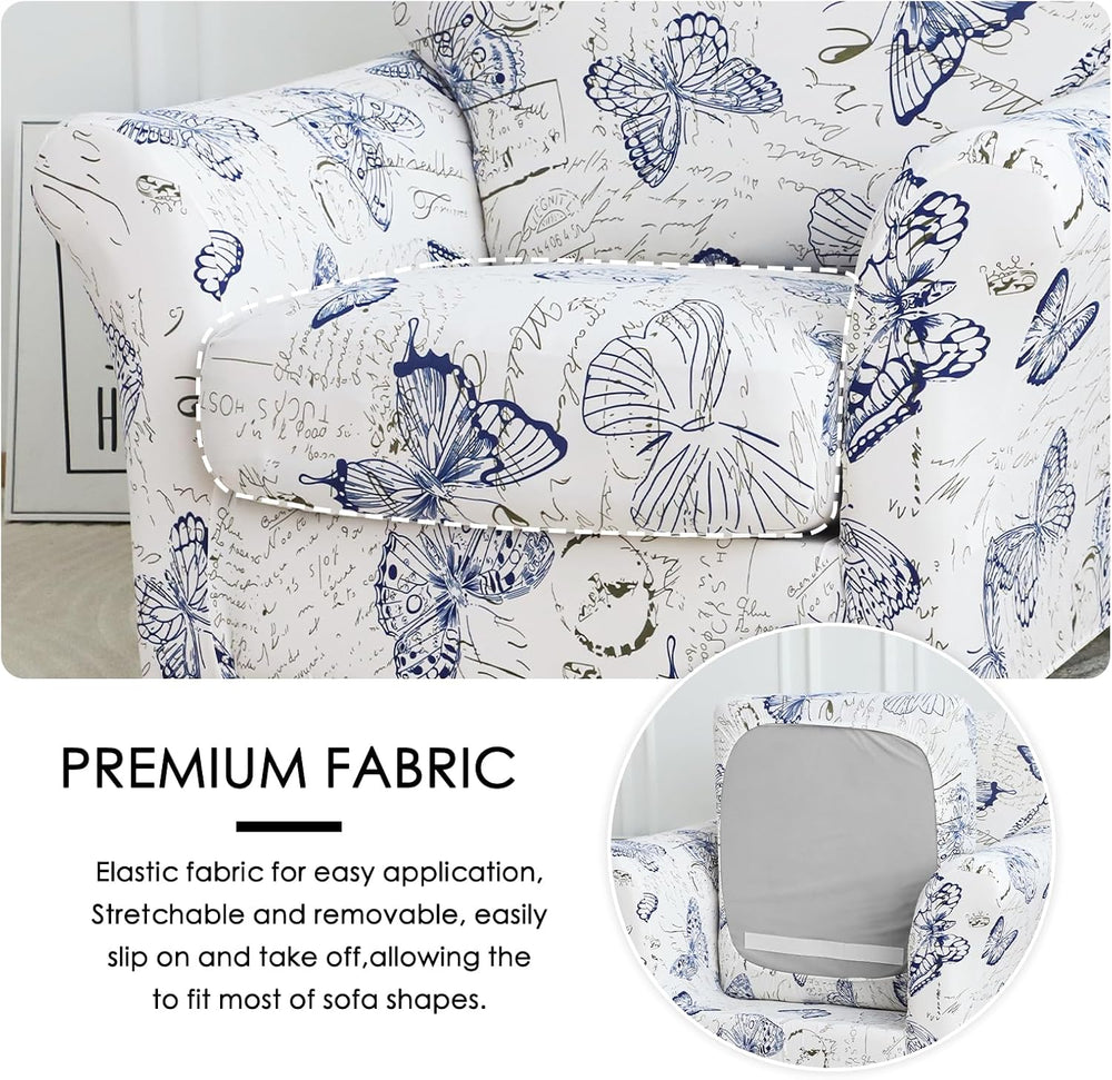 FORCHEER Armchair Slipcovers 2 Piece Printed Sofa Couch Covers with 1 Separat...