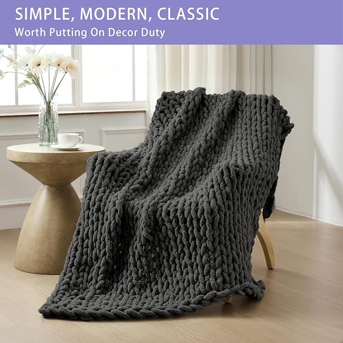 Bigacogo Chunky Knit Throw Blanket - Image 3