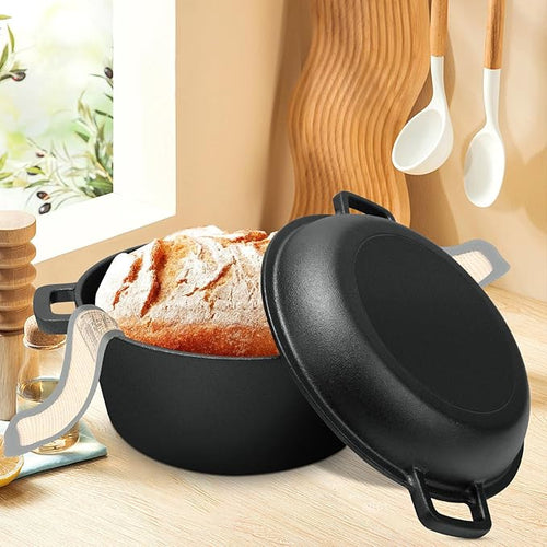 5 Qt Cast Iron Dutch Oven for Bread Baking, Sourdough Dutch Oven - Image 2