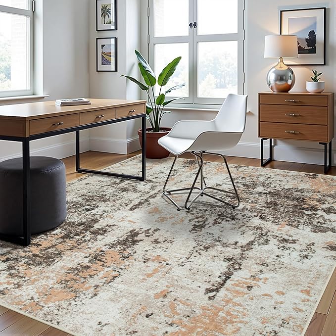 6x9 Area Rugs for Living Room Rug Washable: Abstract Rug for Dining Room - Image 3
