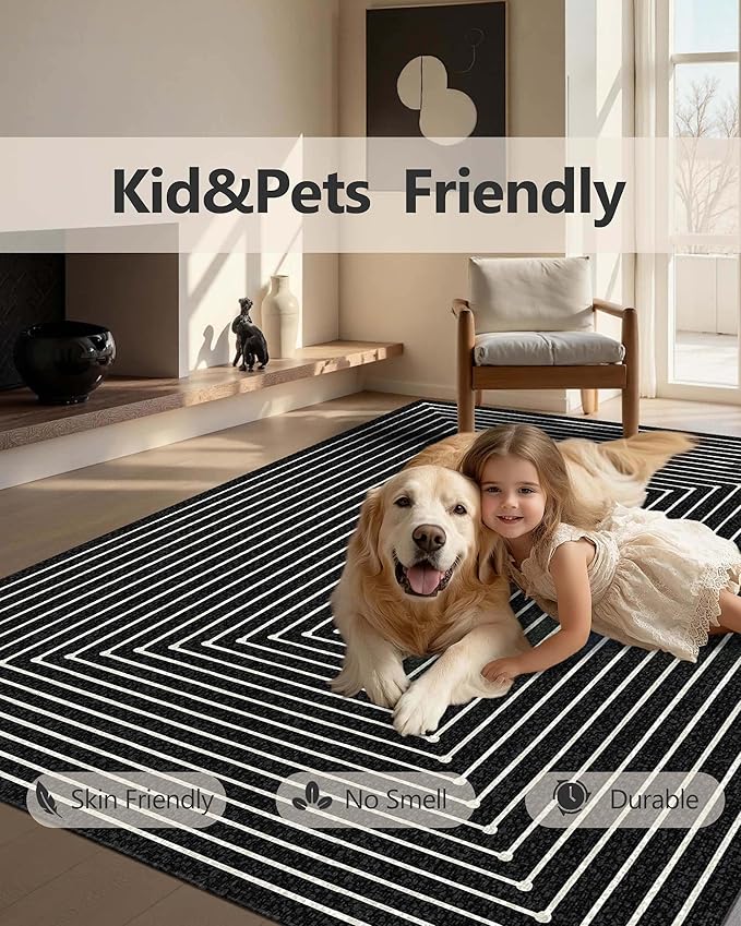 Latte&Fog 6x9 Area Rugs for Living Room Bedroom, Modern Abstract Washable Rug - Image 8