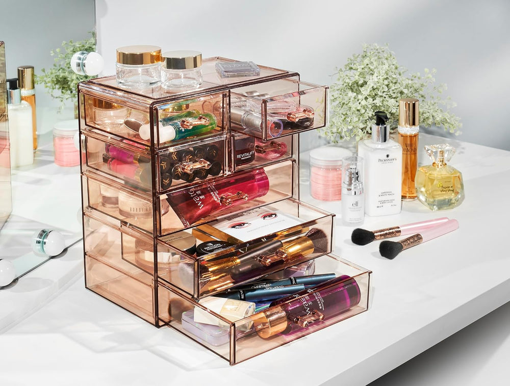 Sorbus 6-Drawer Makeup Organizer with Small & Wide Drawers (Bronze Glow)