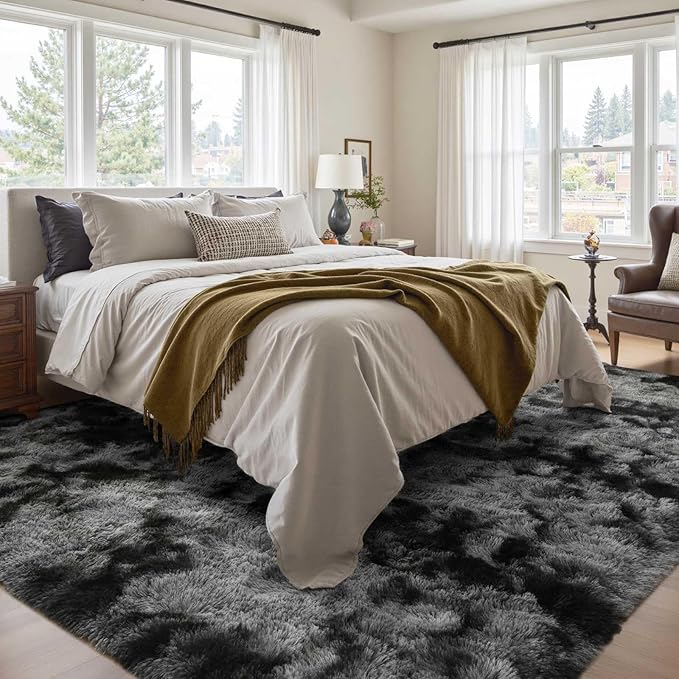 5x7 Ft Large Shag Rugs for Bedroom Living Room Decor for Men Boys, Tie Dyed - Image 2