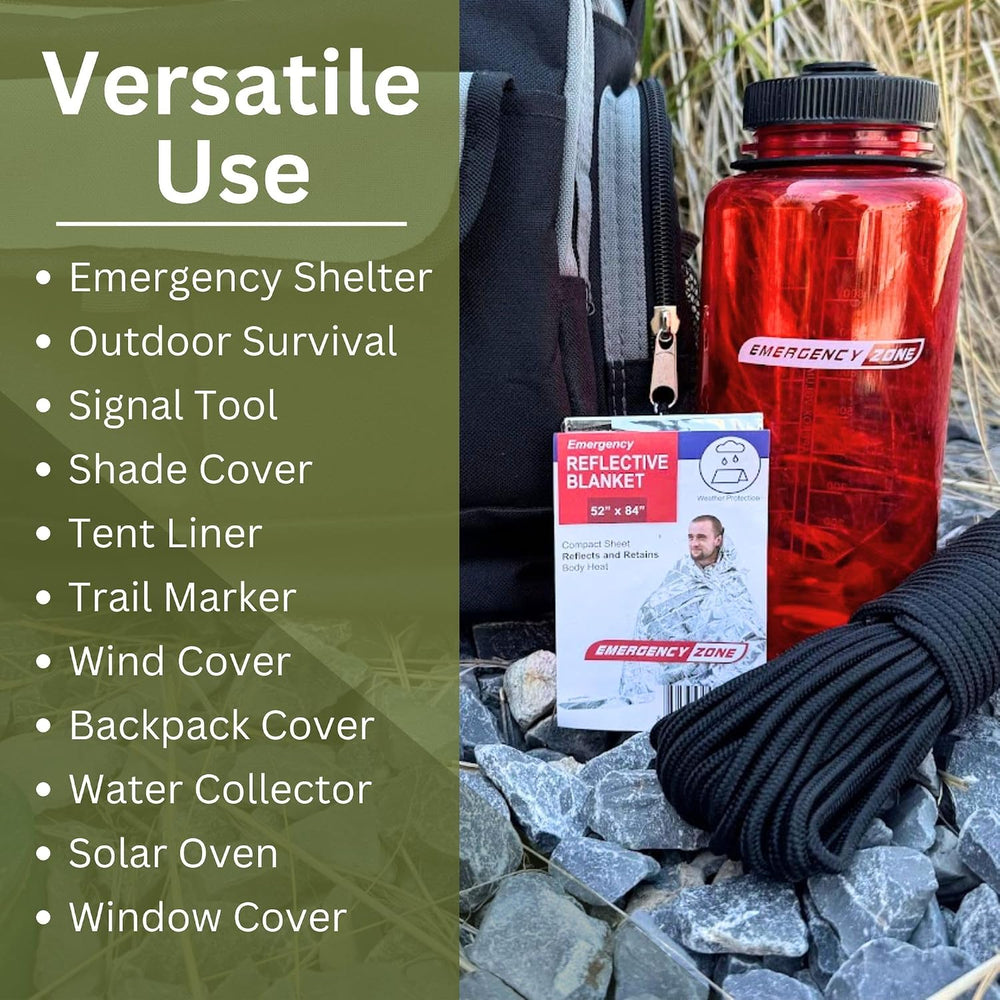 [10 Pack] Thermal Reflective Emergency Blanket 52”x84” | Emergency Mylar Blan...