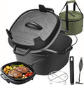 HITROCK Cast Iron Camp Dutch Oven 4QT, Pre-Seasoned Camping Dutch Oven by Unknown