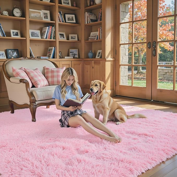 Super Soft Shaggy Area Rugs for Bedroom 4x6 Feet, Shaggy Plush Living Room Shag - Image 3