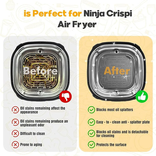2 PCS Silicon Splatter Shield for Ninja Crispi Air Fryer Heat-Resistant Splash - Image 2