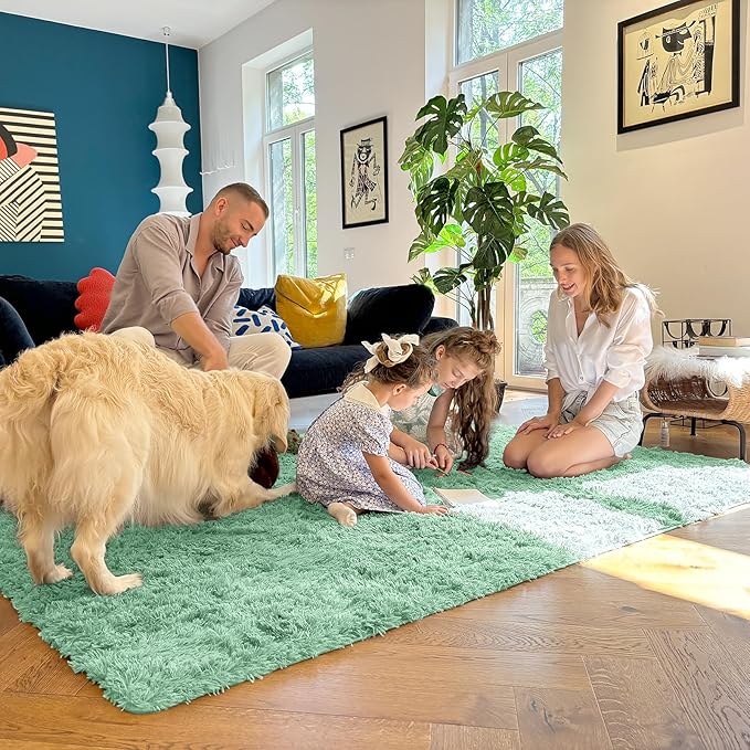 OLANLY Area Rugs for Living Room Bedroom, Machine Washable 4x5.9 ft Soft Fluffy - Image 7
