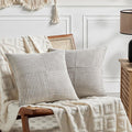 Fancy Homi 2 Packs Neutral Grey Big Decorative Throw Pillow Covers 24x24 Inch by Fancy+Homi