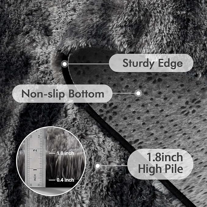 Area Rugs for Living Room, 6x9 Feet Soft Fluffy Shagg Plush Rug High Pile Large - Image 5