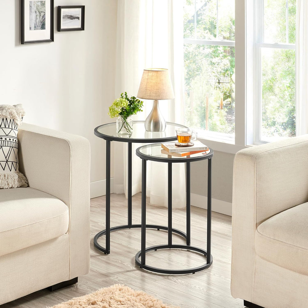 Yaheetech Round Nesting End Table Set of 2,Stacking Side Tables,Coffee Tables...