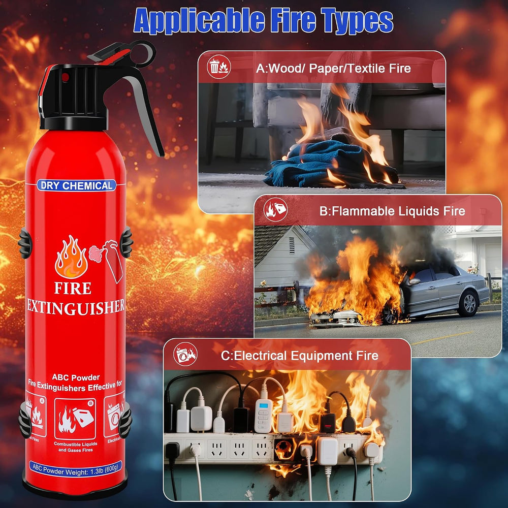 2 Pack ABC Dry Chemical Fire Extinguishers with Mount