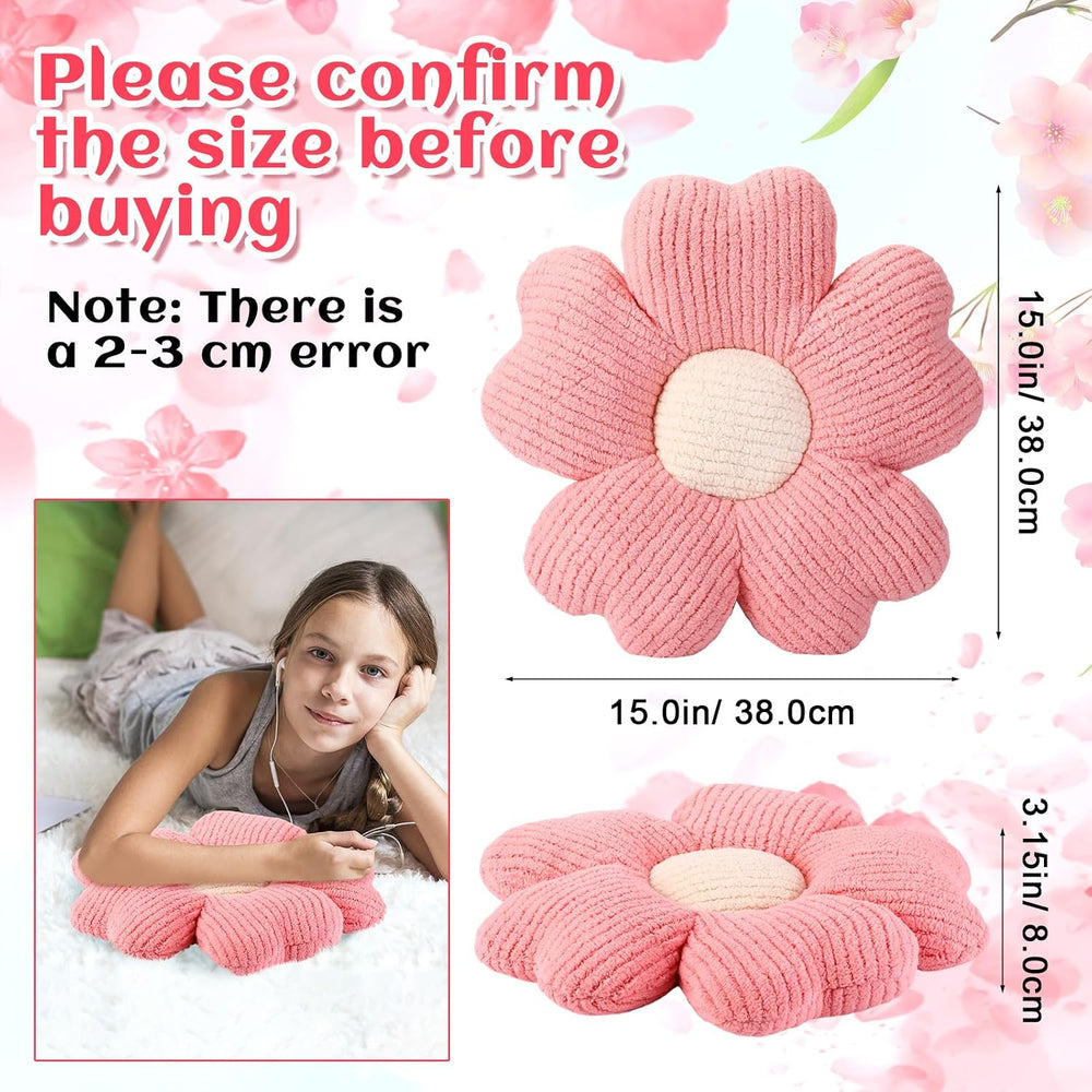 6 Pcs Flower Shaped Pillows, Daisy Floor Throw Pillows, Bright Color