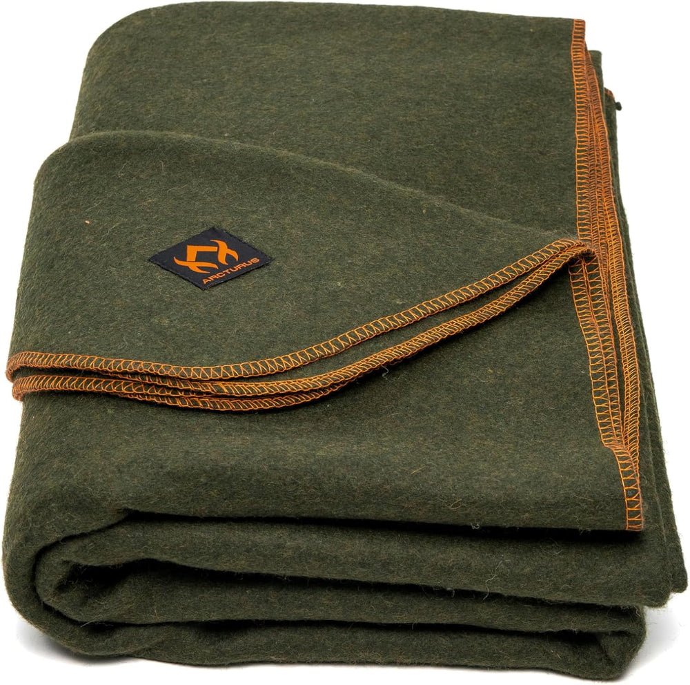 Arcturus Military Wool Blanket - Warm, Thick, Washable - Great for Outdoors, ...