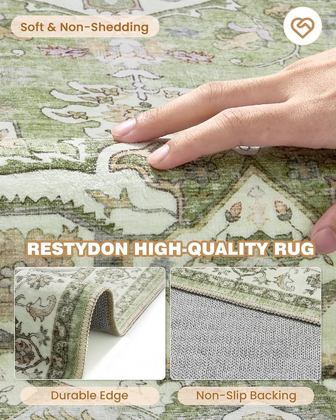 Runner Rug 2x8 Runners for Hallways Non Slip Washable, Vintage Hallway Runner - Image 7
