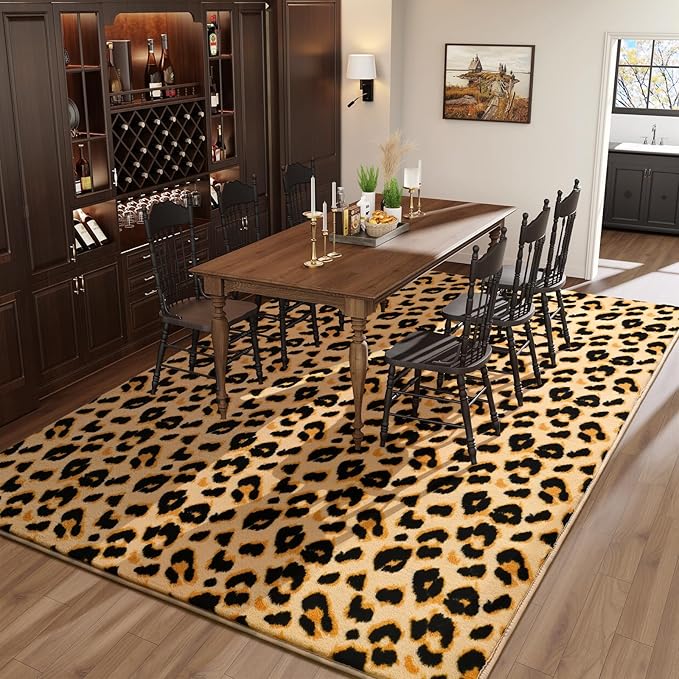 Amearea Soft Leopard Rugs for Bedroom Living Room, 6x9 Modern Cheetah Print - Image 9