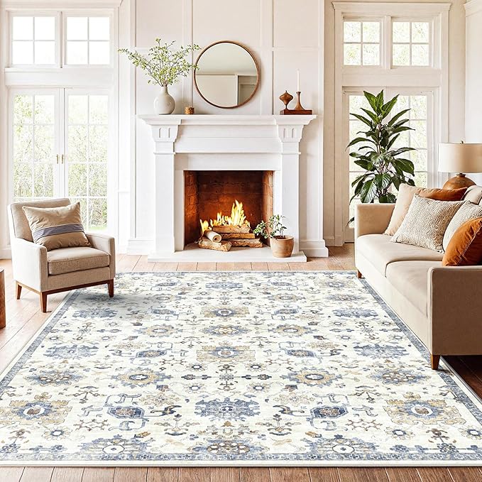AMADA HOMEFURNISHING 8x10 Washable Area Rug, Low-Profile Large Area Rug - Image 9